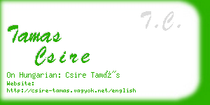 tamas csire business card